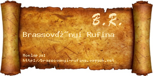 Brassoványi Rufina névjegykártya